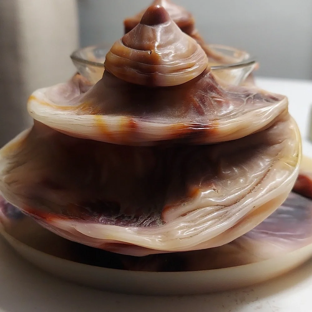Vintage Hand Sculpted Brown Marbled One-of-a-kind Wax Candle